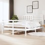 Estructura cama doble pequeña madera maciza blanco 120x190 cm de vidaXL, Camas y somieres - Ref: Foro24-3101059, Precio: 156,...