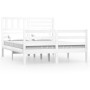 Estructura cama doble pequeña madera maciza blanco 120x190 cm de vidaXL, Camas y somieres - Ref: Foro24-3101059, Precio: 156,...