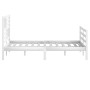 Estructura cama doble pequeña madera maciza blanco 120x190 cm de vidaXL, Camas y somieres - Ref: Foro24-3101059, Precio: 156,...