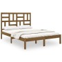 Honey brown solid wood bed frame 140x200 cm by vidaXL, Beds and slatted bases - Ref: Foro24-3105953, Price: 148,99 €, Discoun...