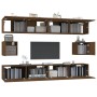 TV furniture set 6 pieces brown oak plywood by vidaXL, TV Furniture - Ref: Foro24-3114373, Price: 278,99 €, Discount: %