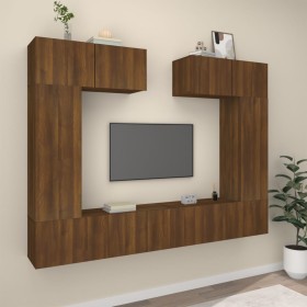 6-piece TV furniture set made of brown oak plywood by vidaXL, TV Furniture - Ref: Foro24-3114469, Price: 302,50 €, Discount: %