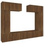 6-piece TV furniture set made of brown oak plywood by vidaXL, TV Furniture - Ref: Foro24-3114469, Price: 304,62 €, Discount: %