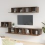 TV furniture set 5 pieces brown oak plywood by vidaXL, TV Furniture - Ref: Foro24-3114437, Price: 249,16 €, Discount: %