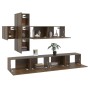 TV furniture set 7 pieces brown oak plywood by vidaXL, TV Furniture - Ref: Foro24-3114525, Price: 227,03 €, Discount: %