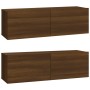 Set de muebles para TV 4 pzas madera contrachapada marrón roble de vidaXL, Muebles TV - Ref: Foro24-3114541, Precio: 221,82 €...