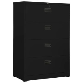 Aktenschrank aus schwarzem Stahl, 90 x 46 x 134 cm von vidaXL, Aktenschränke - Ref: Foro24-336296, Preis: 364,09 €, Rabatt: %