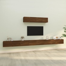 TV furniture set 6 pieces brown oak plywood by vidaXL, TV Furniture - Ref: Foro24-3114613, Price: 337,70 €, Discount: %