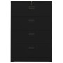 Black steel filing cabinet 90x46x134 cm by vidaXL, Filing cabinets - Ref: Foro24-336296, Price: 377,99 €, Discount: %