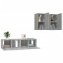 TV furniture set 4 pieces Sonoma gray plywood by vidaXL, TV Furniture - Ref: Foro24-3120270, Price: 138,99 €, Discount: %