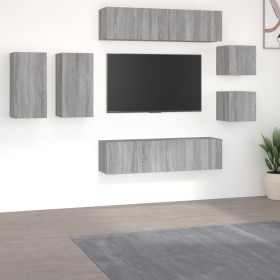 TV furniture set 8 pieces Sonoma gray plywood by vidaXL, TV Furniture - Ref: Foro24-3120285, Price: 245,99 €, Discount: %