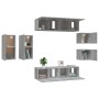 Set de muebles para TV 8 pzas madera contrachapada gris Sonoma de vidaXL, Muebles TV - Ref: Foro24-3120285, Precio: 245,29 €,...