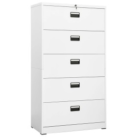 Aktenschrank aus weißem Stahl 90x46x164 cm von vidaXL, Aktenschränke - Ref: Foro24-336298, Preis: 371,99 €, Rabatt: %