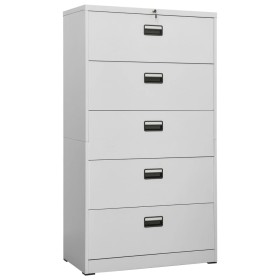 Armario archivador de acero gris claro 90x46x164 cm de vidaXL, Armarios archivadores - Ref: Foro24-336299, Precio: 306,29 €, ...