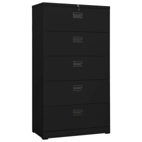 Aktenschrank aus schwarzem Stahl 90x46x164 cm von vidaXL, Aktenschränke - Ref: Foro24-336300, Preis: 351,94 €, Rabatt: %