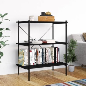 Schwarzes Regal mit 3 Ebenen, 80 x 40 x 92 cm von vidaXL, Bücherregale und Regale - Ref: Foro24-336339, Preis: 71,72 €, Rabat...