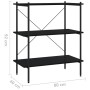 Black 3-tier shelving unit 80x40x92 cm by vidaXL, Bookcases and shelves - Ref: Foro24-336339, Price: 71,72 €, Discount: %