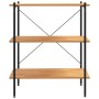 3-level black and oak shelving unit 80x40x92 cm by vidaXL, Bookcases and shelves - Ref: Foro24-336340, Price: 67,80 €, Discou...