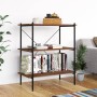 3-tier black and dark wood shelving unit 80x40x92 cm by vidaXL, Bookcases and shelves - Ref: Foro24-336341, Price: 77,16 €, D...