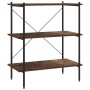 3-tier black and dark wood shelving unit 80x40x92 cm by vidaXL, Bookcases and shelves - Ref: Foro24-336341, Price: 77,16 €, D...