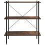 3-tier black and dark wood shelving unit 80x40x92 cm by vidaXL, Bookcases and shelves - Ref: Foro24-336341, Price: 77,16 €, D...