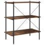 3-tier black and dark wood shelving unit 80x40x92 cm by vidaXL, Bookcases and shelves - Ref: Foro24-336341, Price: 77,16 €, D...