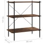 3-tier black and dark wood shelving unit 80x40x92 cm by vidaXL, Bookcases and shelves - Ref: Foro24-336341, Price: 77,16 €, D...