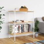 Estantería de 3 niveles blanco y roble 80x40x92 cm de vidaXL, Librerías y estanterías - Ref: Foro24-336342, Precio: 76,99 €, ...