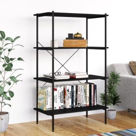 Schwarzes 4-stöckiges Regal 80x40x130 cm von vidaXL, Bücherregale und Regale - Ref: Foro24-336343, Preis: 90,99 €, Rabatt: %