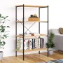 Estantería de 4 niveles negro y roble 80x40x130 cm de vidaXL, Librerías y estanterías - Ref: Foro24-336344, Precio: 74,14 €, ...