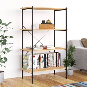 4-tier black and oak shelving unit 80x40x130 cm by vidaXL, Bookcases and shelves - Ref: Foro24-336344, Price: 74,02 €, Discou...