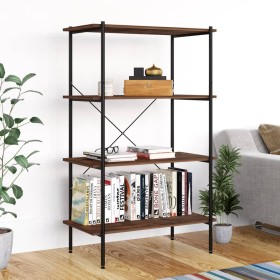 4-tier black and dark wood shelving unit 80x40x130 cm by vidaXL, Bookcases and shelves - Ref: Foro24-336345, Price: 89,99 €, ...