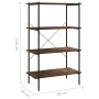 4-stöckiges Regal aus schwarzem und dunklem Holz, 80 x 40 x 130 cm von vidaXL, Bücherregale und Regale - Ref: Foro24-336345, ...