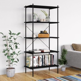 Schwarzes 5-stöckiges Regal 80x40x163 cm von vidaXL, Bücherregale und Regale - Ref: Foro24-336347, Preis: 89,99 €, Rabatt: %