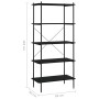 Black 5-tier shelving unit 80x40x163 cm by vidaXL, Bookcases and shelves - Ref: Foro24-336347, Price: 91,05 €, Discount: %