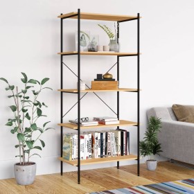 5-tier black and oak shelving unit 80x40x163 cm by vidaXL, Bookcases and shelves - Ref: Foro24-336348, Price: 102,57 €, Disco...