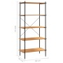 5-tier black and oak shelving unit 80x40x163 cm by vidaXL, Bookcases and shelves - Ref: Foro24-336348, Price: 102,40 €, Disco...