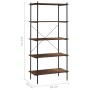 5-level black and dark wood shelf 80x40x163 cm by vidaXL, Bookcases and shelves - Ref: Foro24-336349, Price: 83,79 €, Discoun...