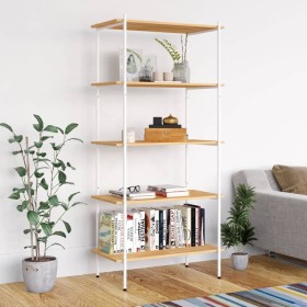 5-tier white and oak shelf 80x40x163 cm by vidaXL, Bookcases and shelves - Ref: Foro24-336350, Price: 104,16 €, Discount: %