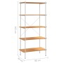 5-tier white and oak shelf 80x40x163 cm by vidaXL, Bookcases and shelves - Ref: Foro24-336350, Price: 102,67 €, Discount: %