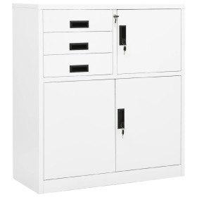 Büroschrank aus weißem Stahl, 90 x 40 x 102 cm von vidaXL, Schließfächer und Lagerschränke - Ref: Foro24-336405, Preis: 225,2...