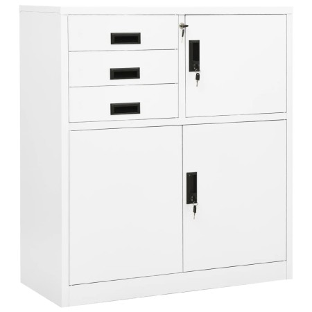 Büroschrank aus weißem Stahl, 90 x 40 x 102 cm von vidaXL, Schließfächer und Lagerschränke - Ref: Foro24-336405, Preis: 246,7...