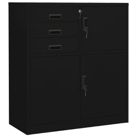 Black steel office cabinet 90x40x102 cm by vidaXL, Lockers and storage cabinets - Ref: Foro24-336407, Price: 248,35 €, Discou...