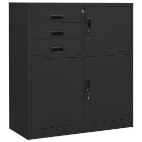 Anthrazitgrauer Büroschrank aus Stahl 90x40x102 cm von vidaXL, Schließfächer und Lagerschränke - Ref: Foro24-336408, Preis: 2...