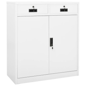 Büroschrank aus weißem Stahl, 90 x 40 x 102 cm von vidaXL, Schließfächer und Lagerschränke - Ref: Foro24-336409, Preis: 190,6...