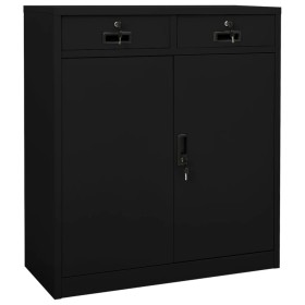 Black steel office cabinet 90x40x102 cm by vidaXL, Lockers and storage cabinets - Ref: Foro24-336411, Price: 189,66 €, Discou...