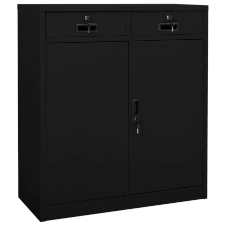 Büroschrank aus schwarzem Stahl, 90 x 40 x 102 cm von vidaXL, Schließfächer und Lagerschränke - Ref: Foro24-336411, Preis: 18...