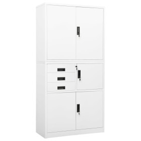 Büroschrank aus weißem Stahl, 90 x 40 x 180 cm von vidaXL, Schließfächer und Lagerschränke - Ref: Foro24-336413, Preis: 313,9...