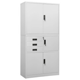 Hellgrauer Büroschrank aus Stahl 90x40x180 cm von vidaXL, Schließfächer und Lagerschränke - Ref: Foro24-336414, Preis: 340,91...