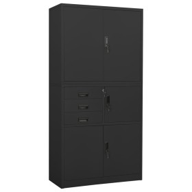 Anthrazitgrauer Büroschrank aus Stahl 90x40x180 cm von vidaXL, Schließfächer und Lagerschränke - Ref: Foro24-336416, Preis: 3...